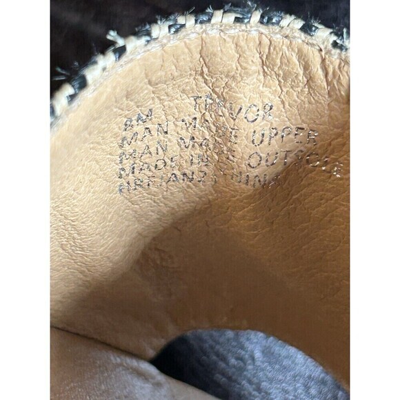 Tommy Bahama Womens Trevor Espadrille Sandals 8M Leather Woven Straw Flat Slides - Picture 6 of 8